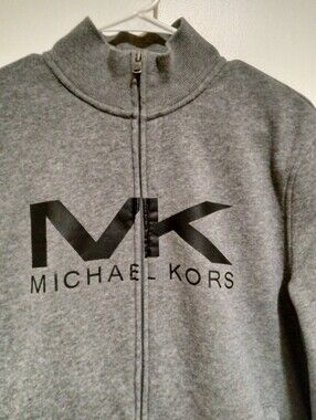 Michael Kors Gray Full-Zip Logo Track Jacket